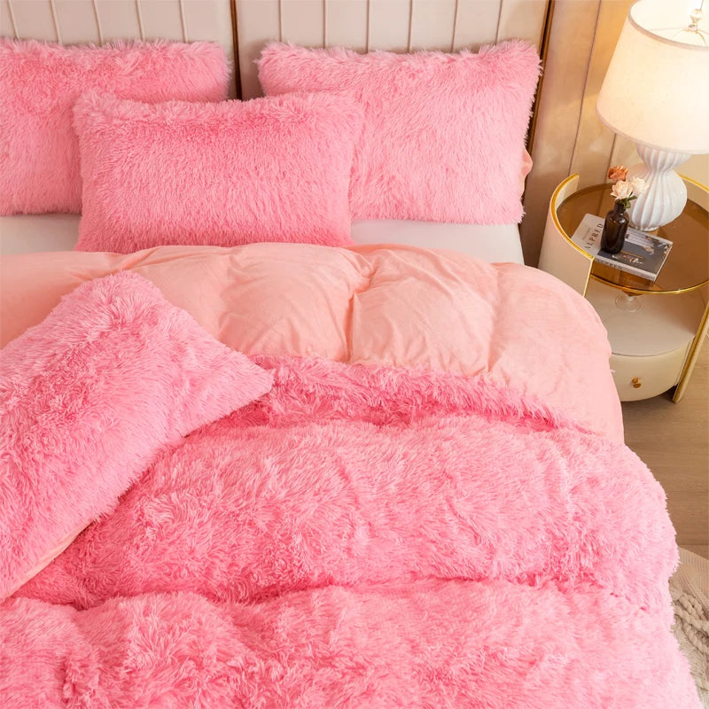 3-Piece Luxurious Plush Duvet Cover Set – Cozy & Soft Bedding, Perfect for Bedroom Comfort, Ideal for Guest Rooms and Dorm Aesth