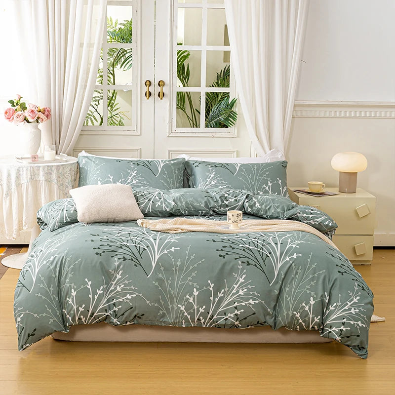 WilloPillow BotanicalHaven™ Leaf Floral Bedding Set