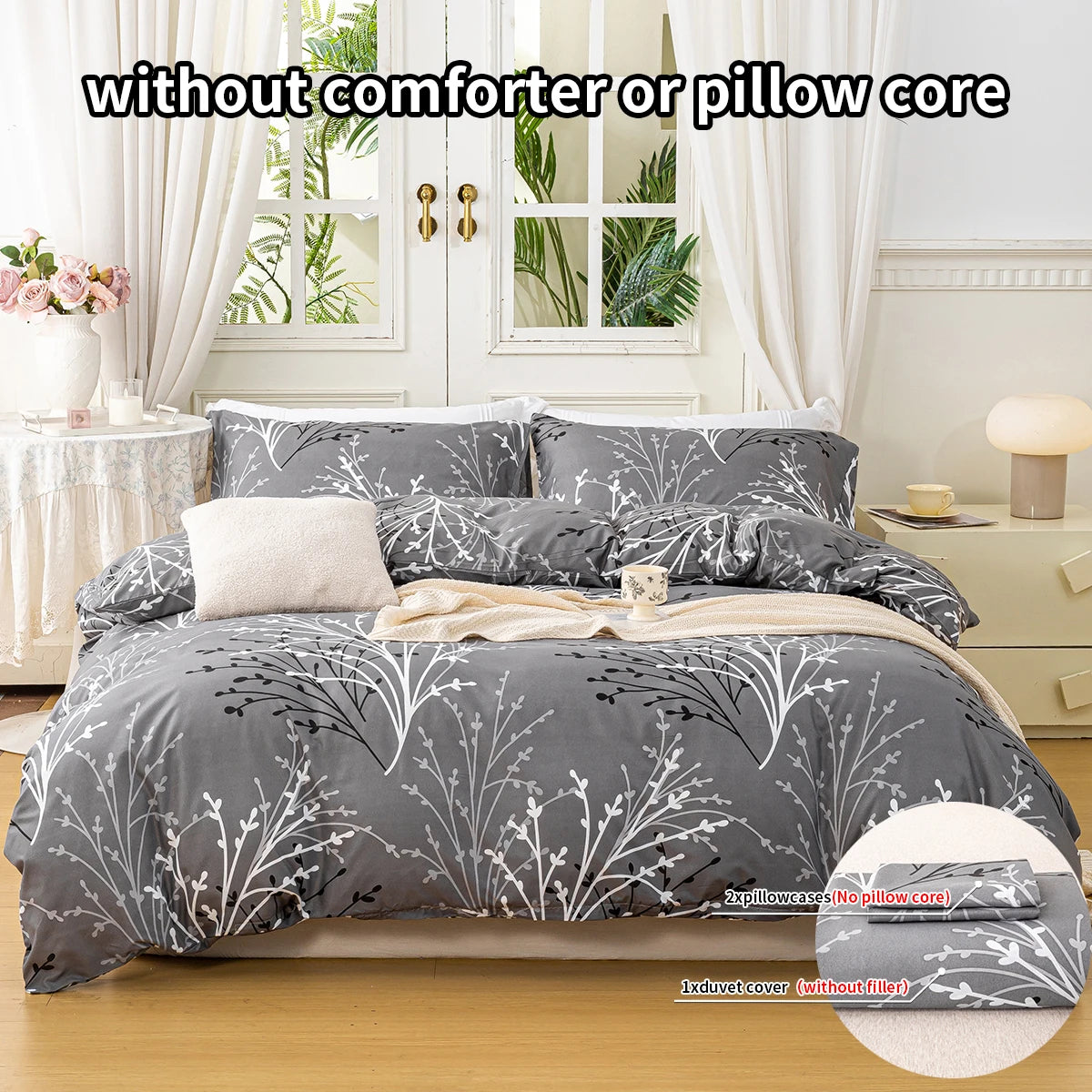 WilloPillow BotanicalHaven™ Leaf Floral Bedding Set