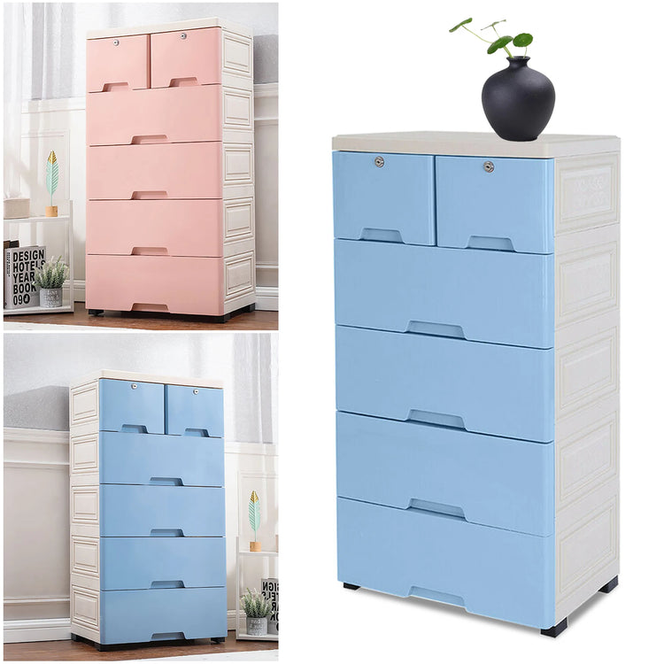 LockNest 6-Drawer Rolling Dresser