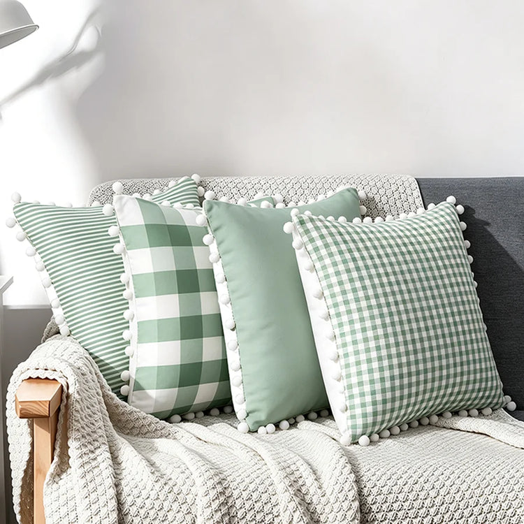 HearthLine 4-Piece Farmhouse Cushion Cover Set