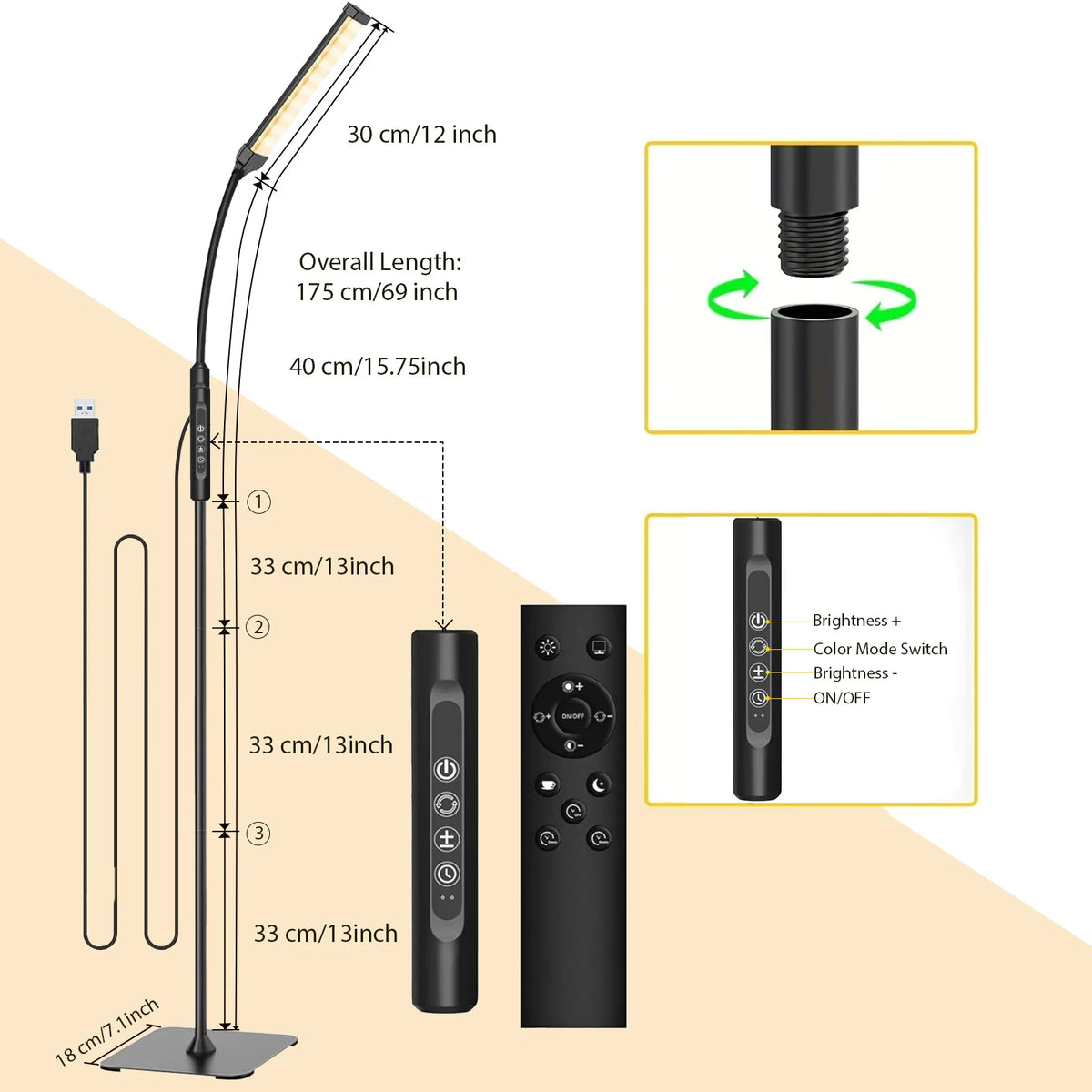 FlexBeam Adjustable LED Floor Lamp