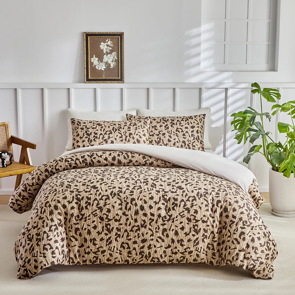 Duvet Cover Bedding Set Leopard Twin Full Queen King Size 135x200 Nordic Quilt Cover 240x220 Double Single Bed Linen 200x200