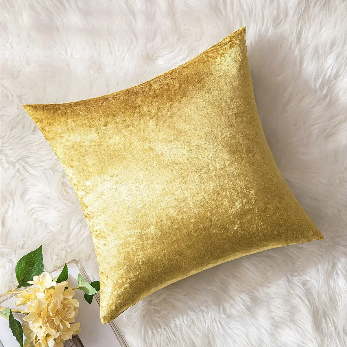 PlushAura Velvet Cushion Cover