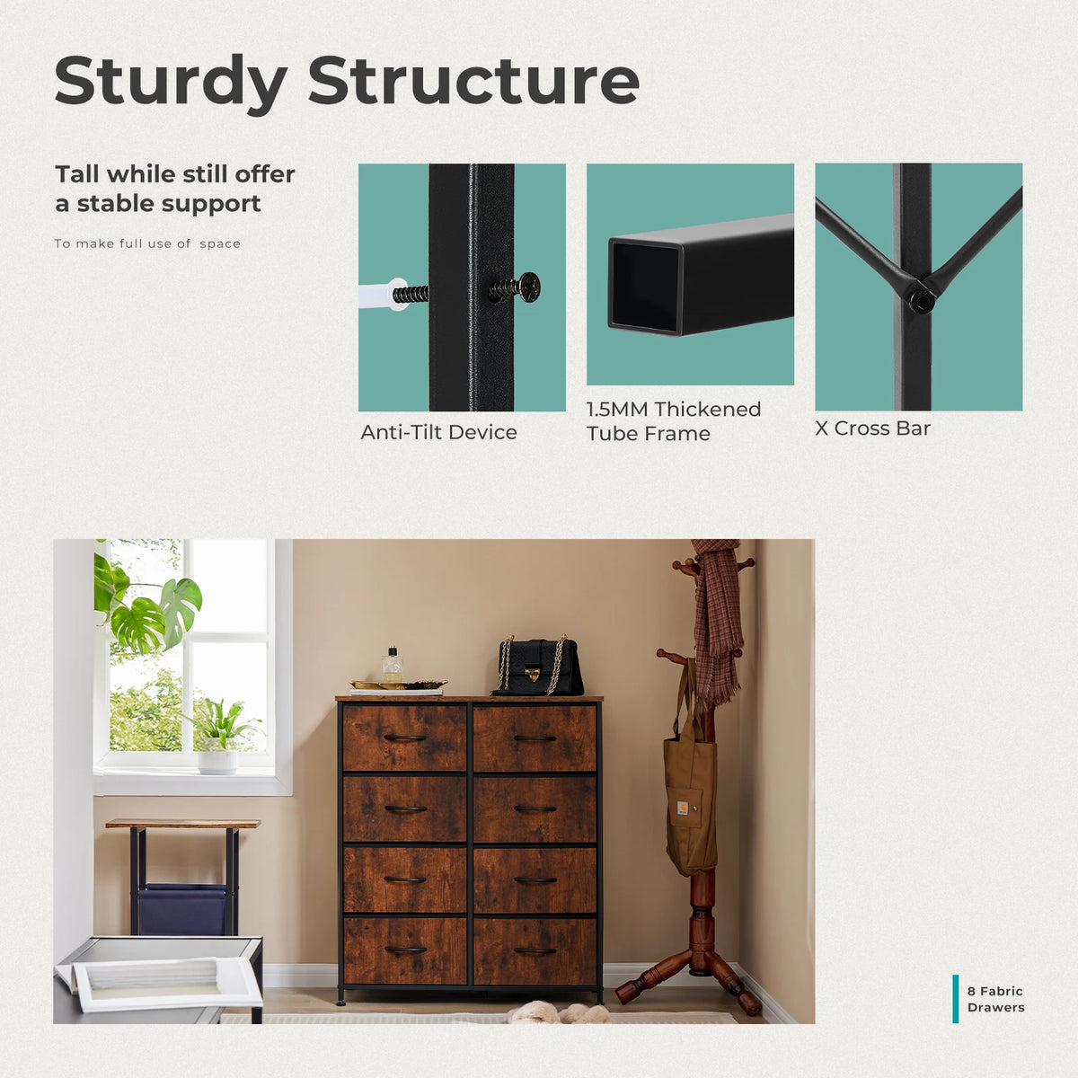 TidyNest 8-Drawer Storage Dresser