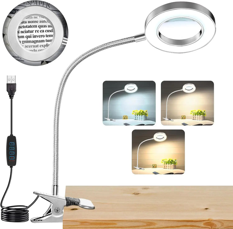 DetailGlow™ 5X Magnifying Clip Lamp 🔍💡