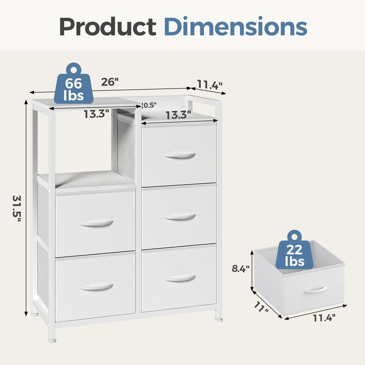ShelfRise 5-Drawer Storage Dresser