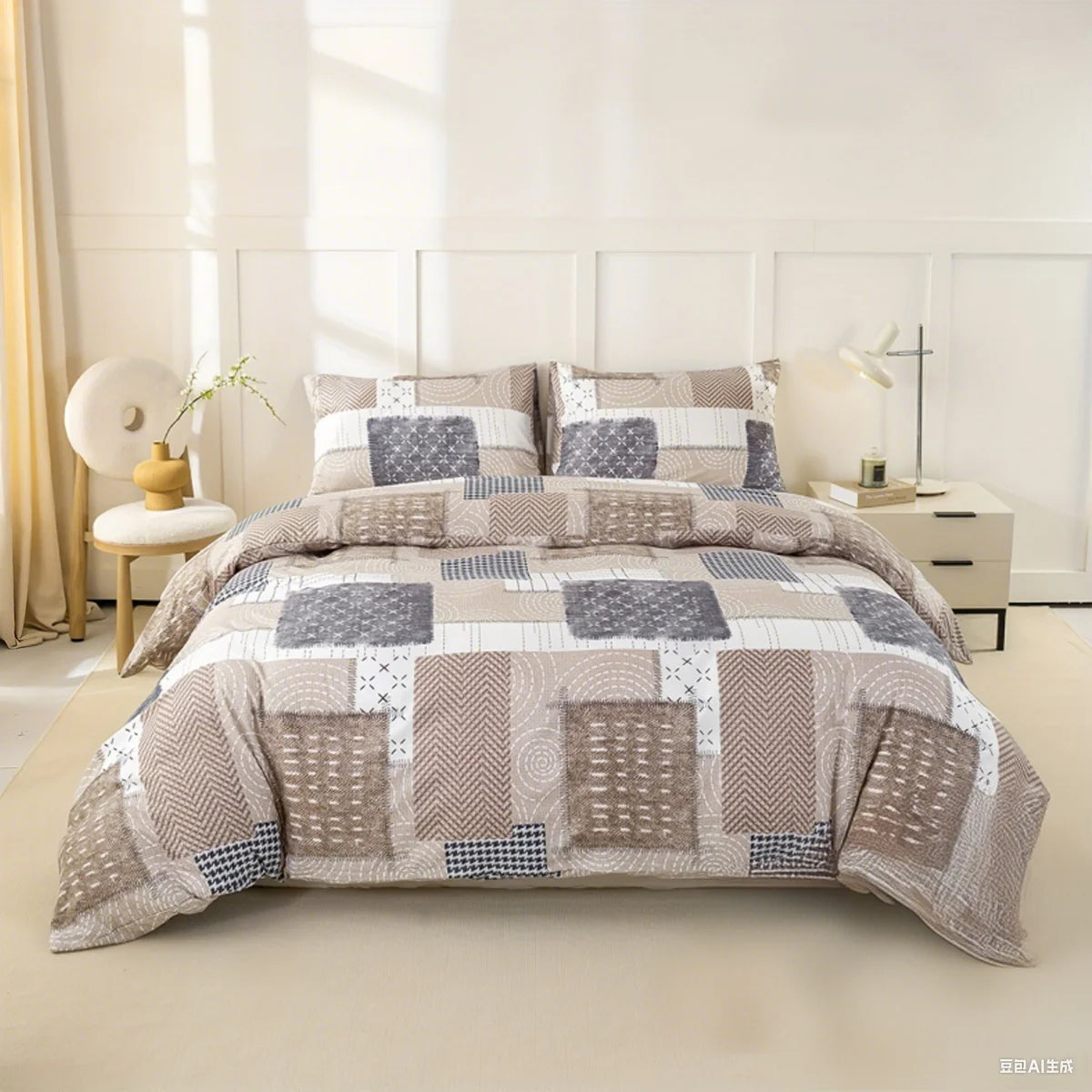 WilloPillow PatchLuxe™ Modern Patchwork Bedding Set