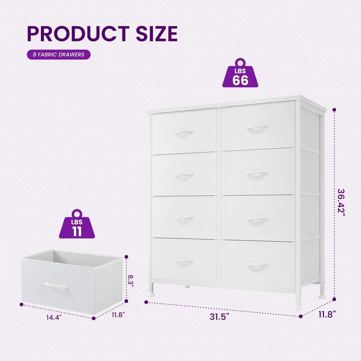StoreNest 8-Drawer Fabric Dresser