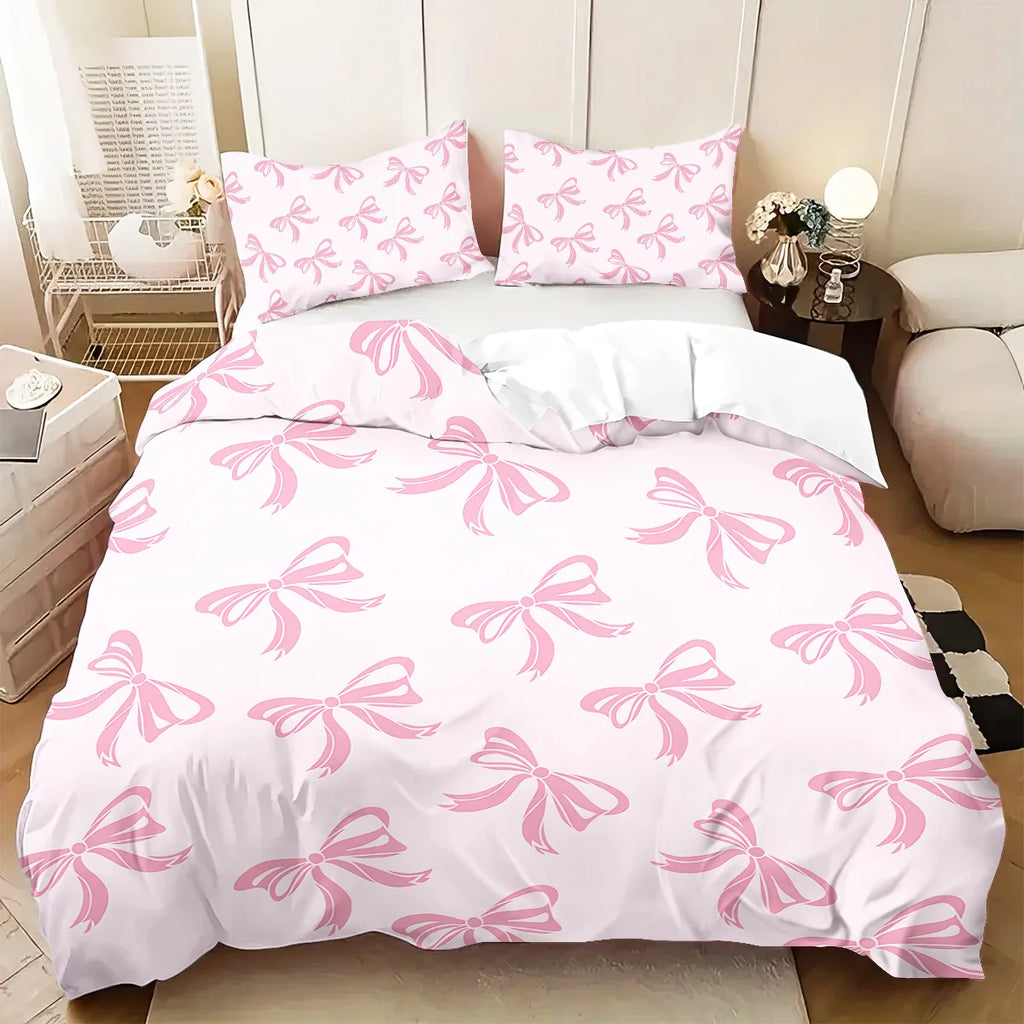 3pcs Butterfly pattern bedding set, 1 quilt cover+2 pillowcases, soft bedroom decoration, suitable for girls and women bedroom