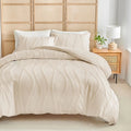 Beige Duvet Cover Set with Pillowcase Soft Twin Queen King Comforter Cover Boho Shabby Chic Bedding Set - Fluffy 2/3 Piece Set