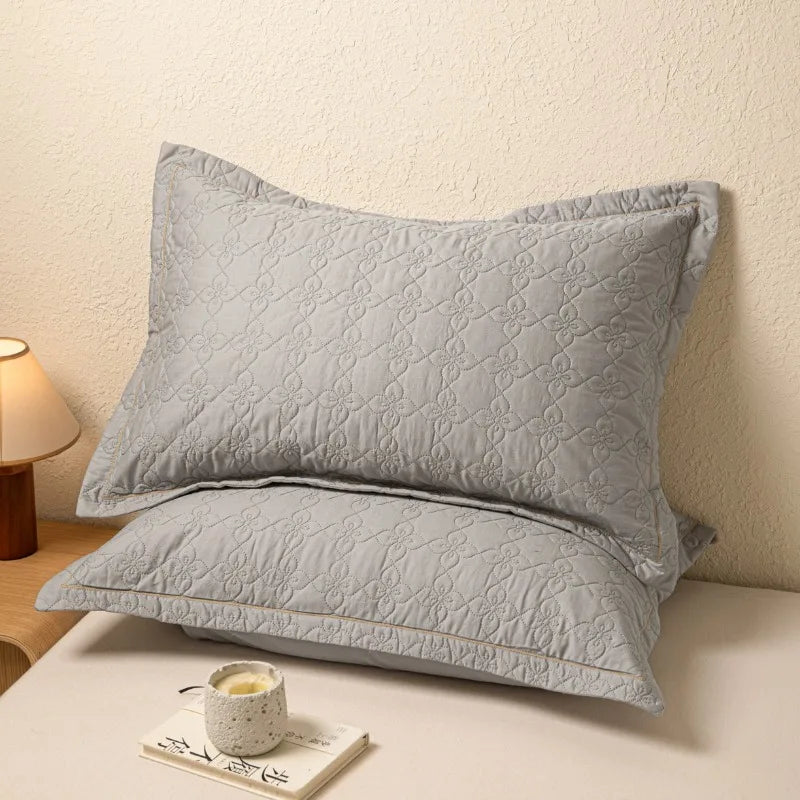 100% Cotton Quilted Pillow Cover 40x60cm48x74cm Large Size Embroidered Pillowcase Protector Thickened for Pillow Core Protection