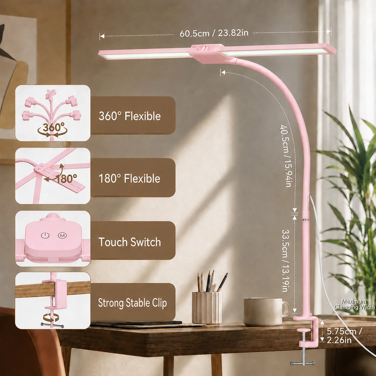 DuoBeam Wide-Angle Desk Lamp