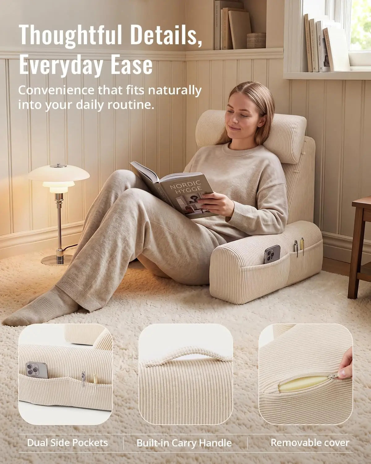 LoungeNest Adjustable Reading Pillow