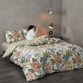 2pcs Floral Print Duvet Cover Set - Machine Washable Soft Polyester, Zipper Closure, All-Season Lightweight Comforter Cover with 1 Pillowcases, Bedroom Decor for Master & Guest Room, King Size