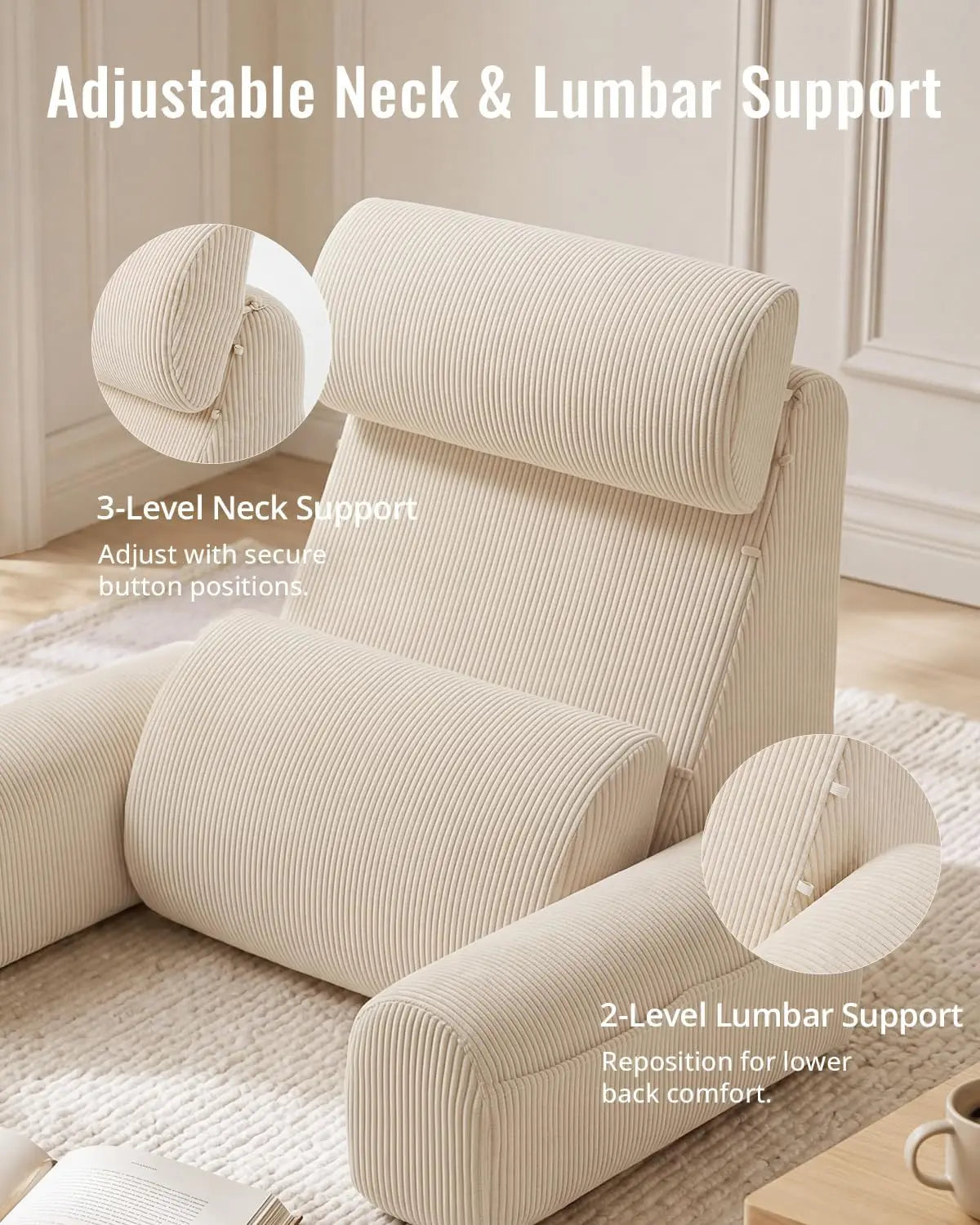 LoungeNest Adjustable Reading Pillow