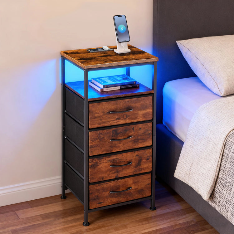 GlowCharge 4-Drawer Smart Nightstand