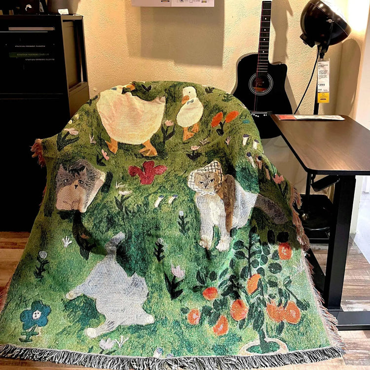 WhiskerWeave Cat Tapestry Throw