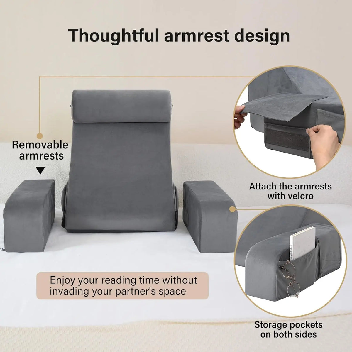 WilloPillow ComfortCore™ Deluxe Bedrest Cushion