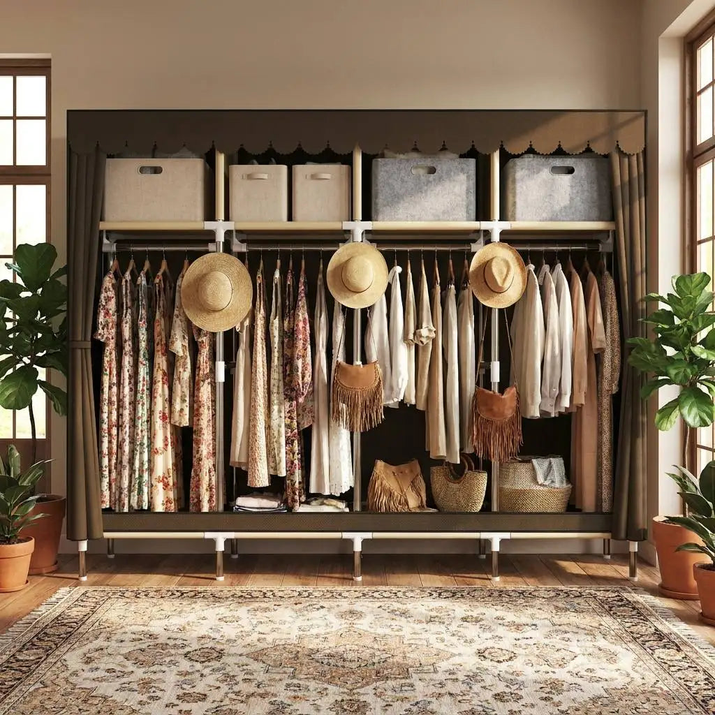 WardrobeNest Covered Storage Closet