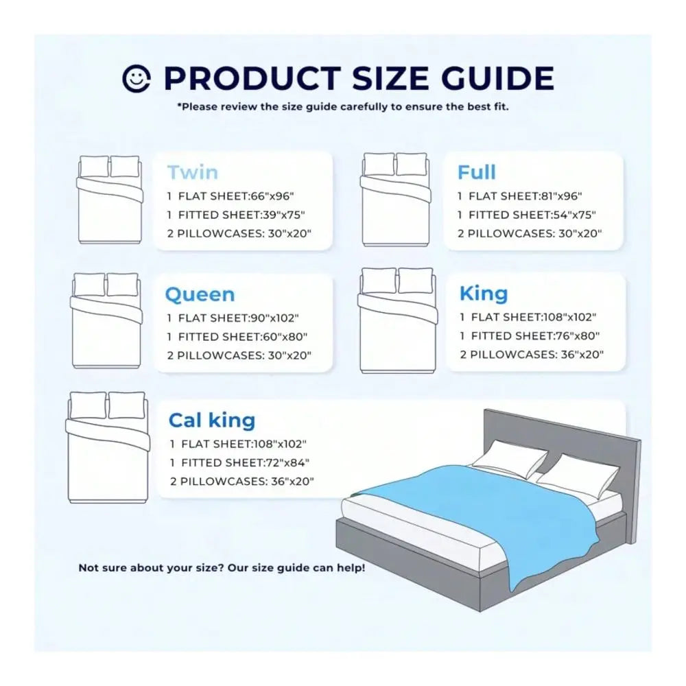 Bamboo Fiber Cooling Bed Sheet Set 16 Inch Deep Pocket, Breathable Cool For Hot Sleepers Includes Pillowcases, Flat Sheet And F