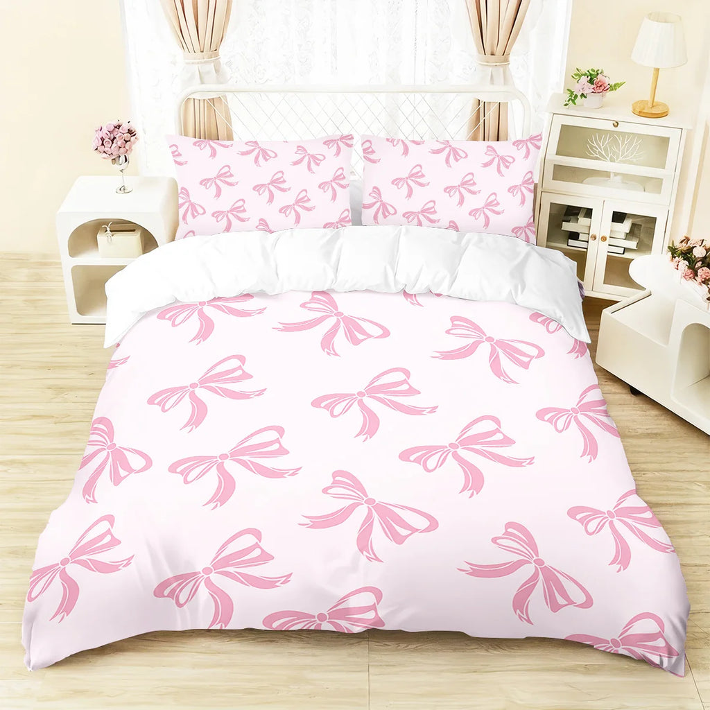 3pcs Butterfly pattern bedding set, 1 quilt cover+2 pillowcases, soft bedroom decoration, suitable for girls and women bedroom