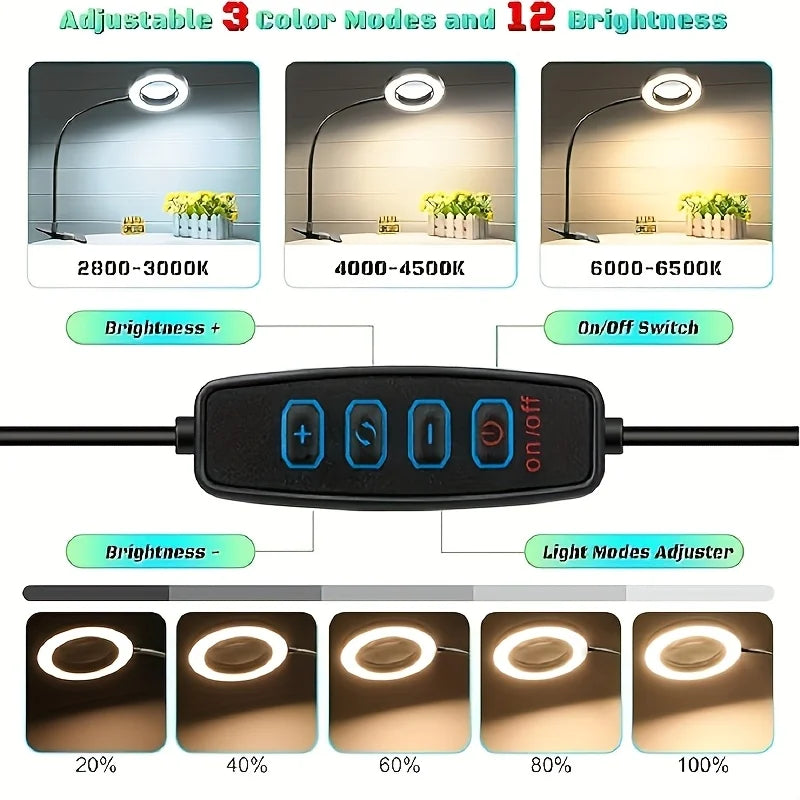 DetailGlow™ 5X Magnifying Clip Lamp 🔍💡