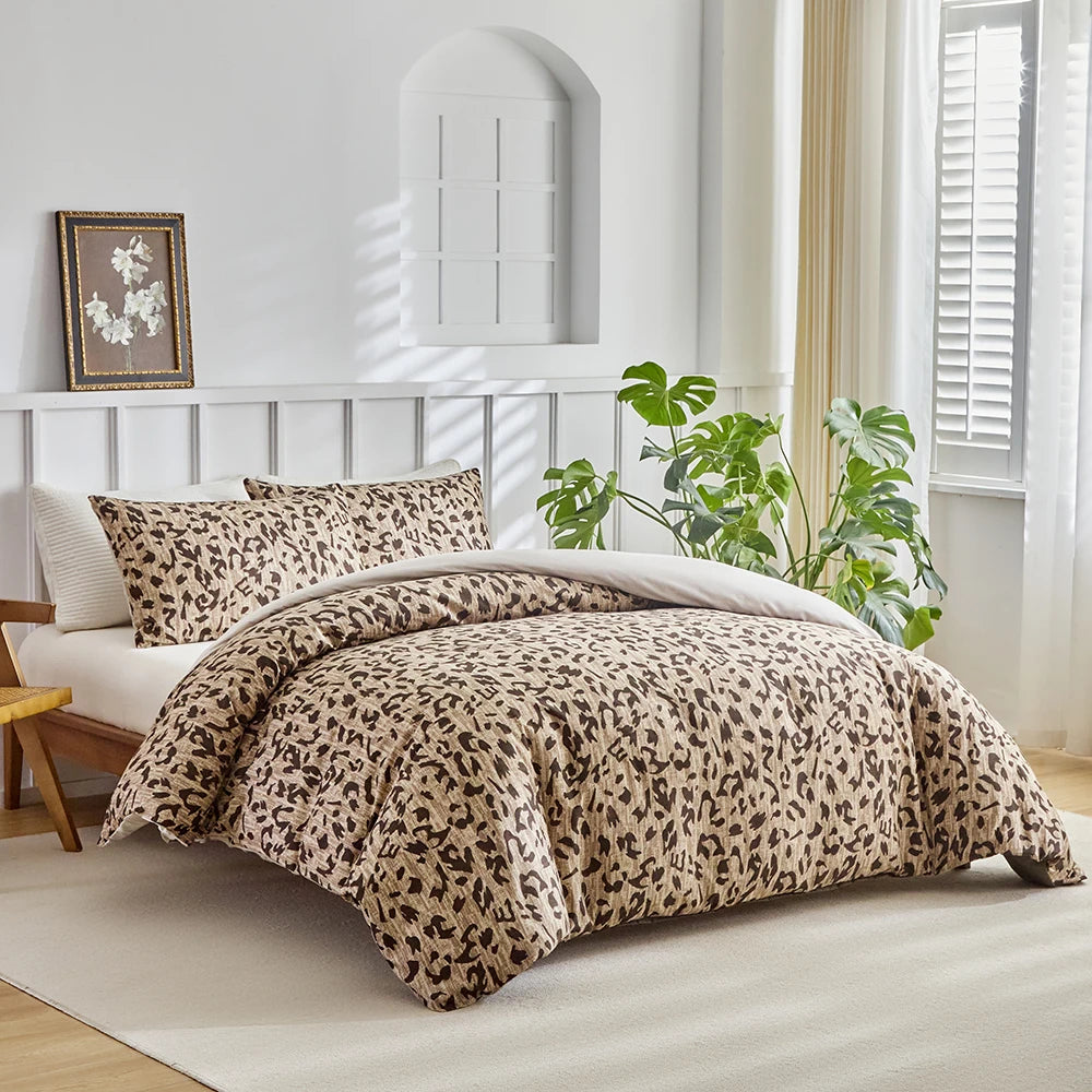 Duvet Cover Bedding Set Leopard Twin Full Queen King Size 135x200 Nordic Quilt Cover 240x220 Double Single Bed Linen 200x200