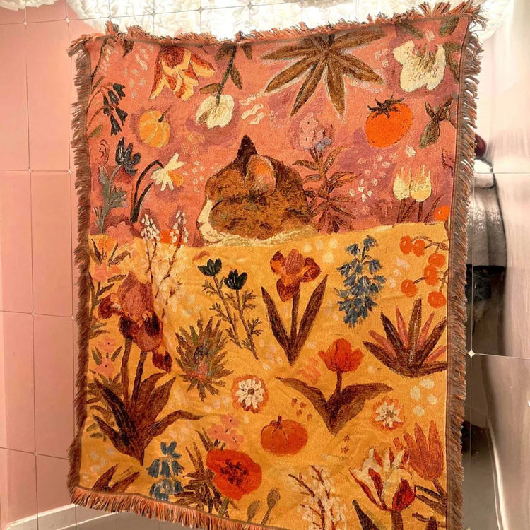 WhiskerWeave Cat Tapestry Throw