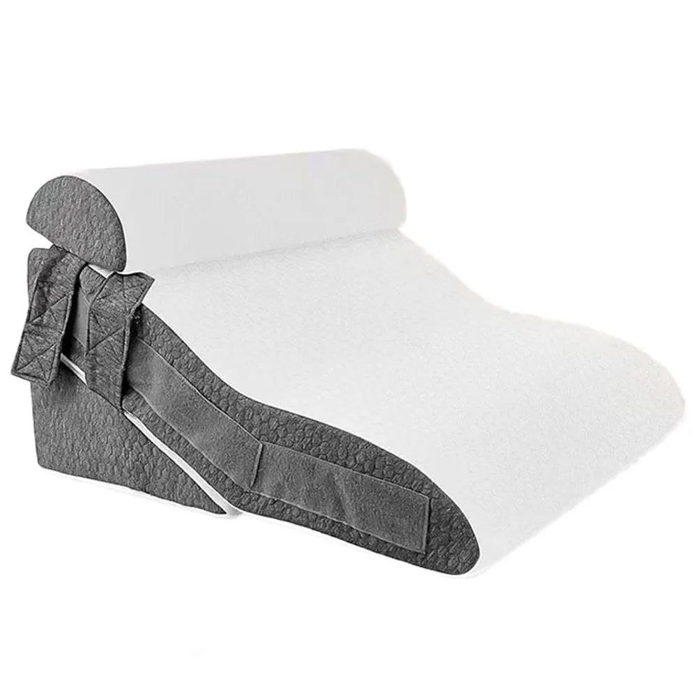 Memory Foam Wedge Pillow Adjustable Incline Support Pillow with Detachable Neck Bolster for Acid Reflux Snoring Back Pain Postoperative Sleep