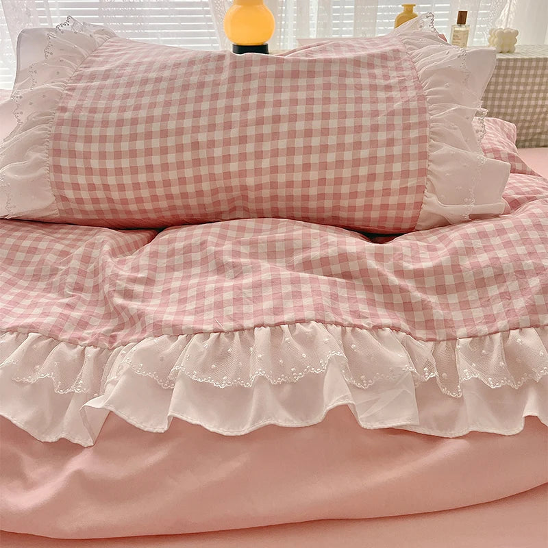 WilloPillow BlushNest™ Plaid Bedding Set