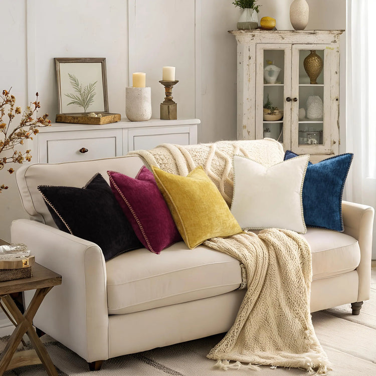 Stitch Soft Chenille Cushion Cover