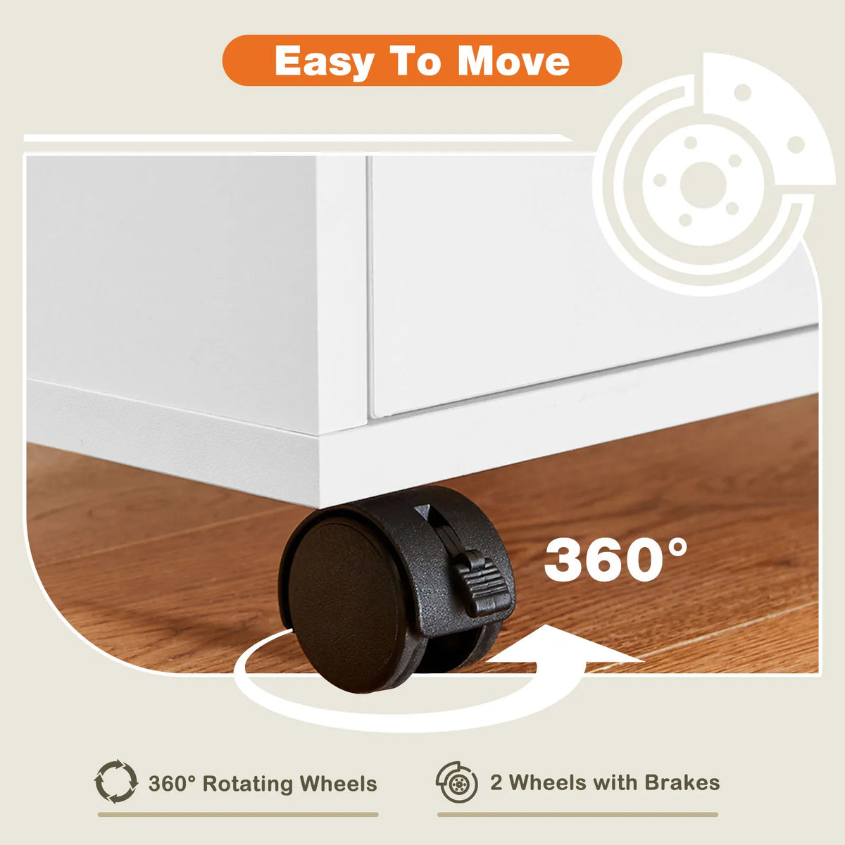 RollNest 5-Drawer Mobile Storage Cabinet