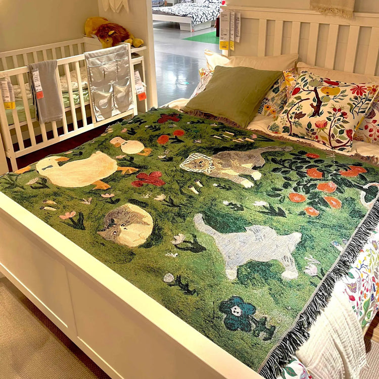 WhiskerWeave Cat Tapestry Throw