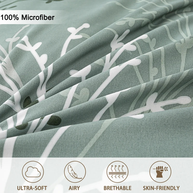 WilloPillow BotanicalHaven™ Leaf Floral Bedding Set