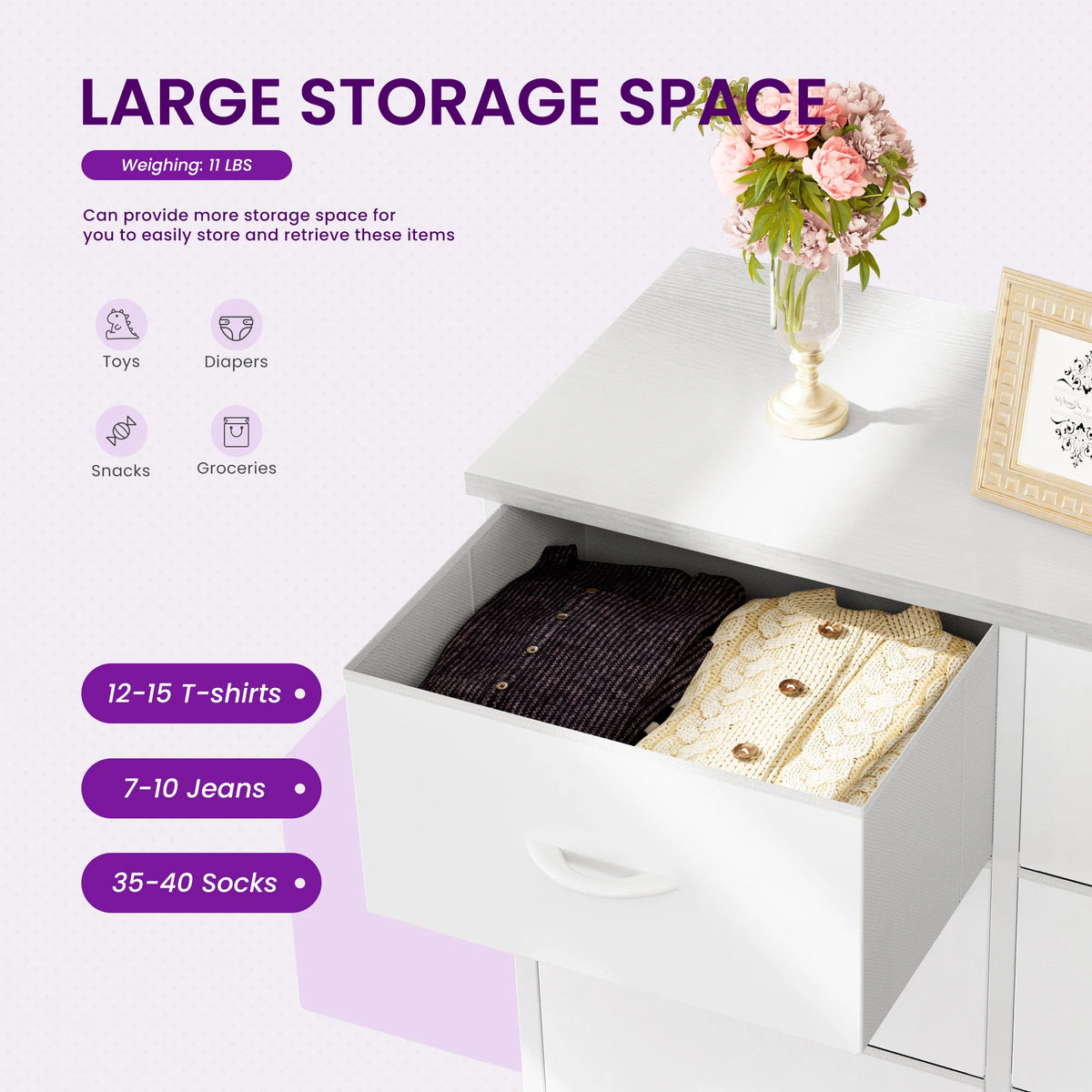 StoreNest 8-Drawer Fabric Dresser