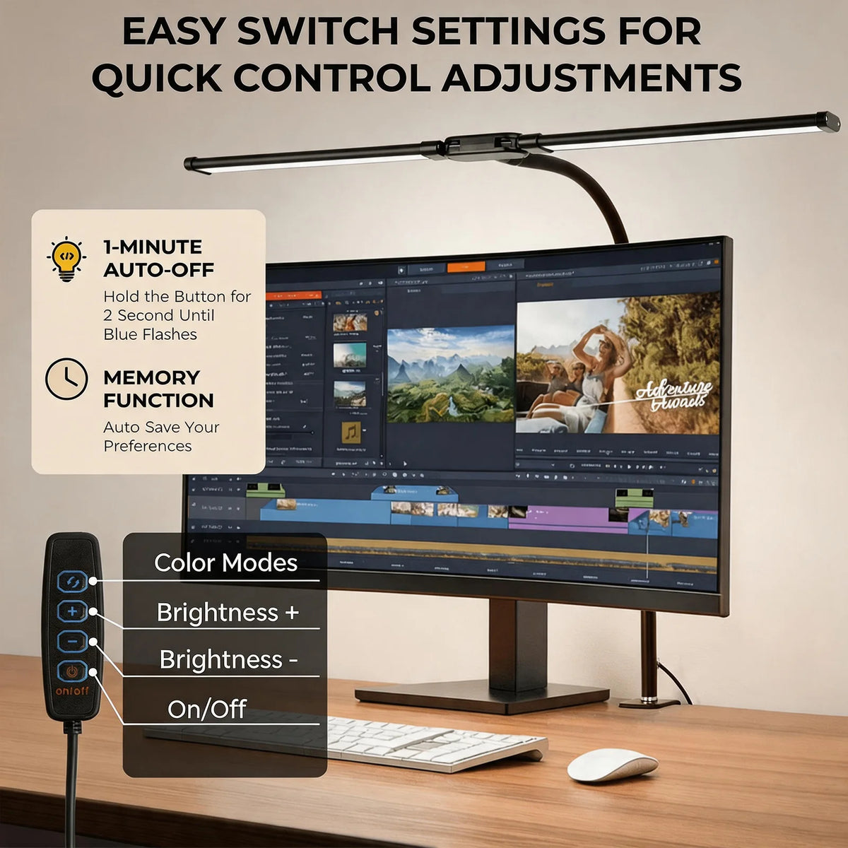 DuoBeam Wide-Angle Desk Lamp