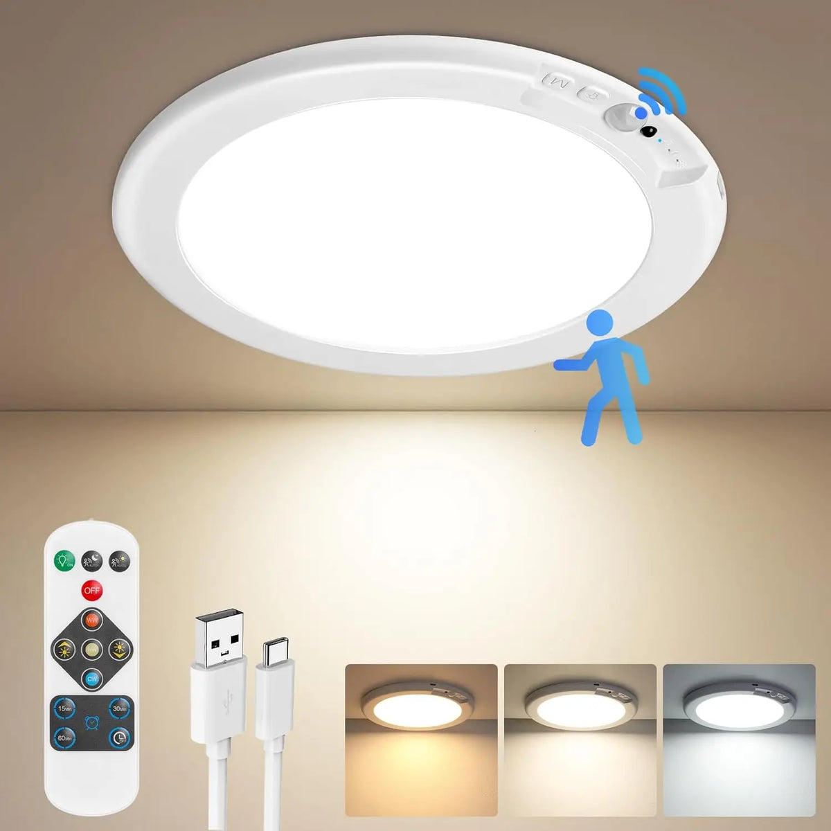 LumiSense Wireless Motion Ceiling Light