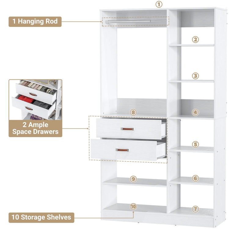ClosetCraft 10-Shelf Wardrobe System