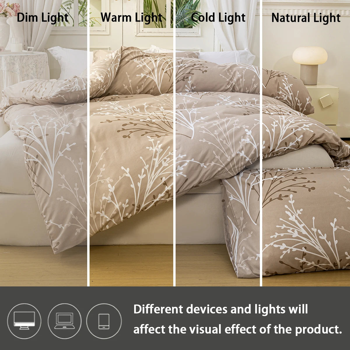 WilloPillow BotanicalHaven™ Leaf Floral Bedding Set