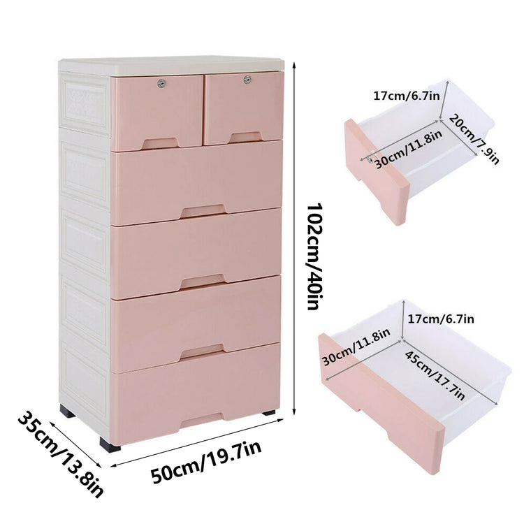 LockNest 6-Drawer Rolling Dresser