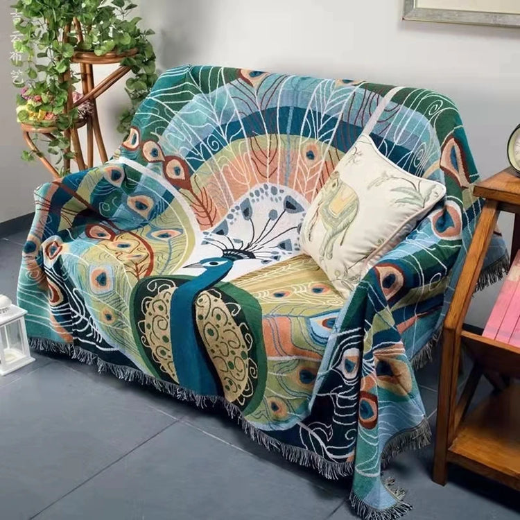 FaunaWeave Nordic Tapestry Throw