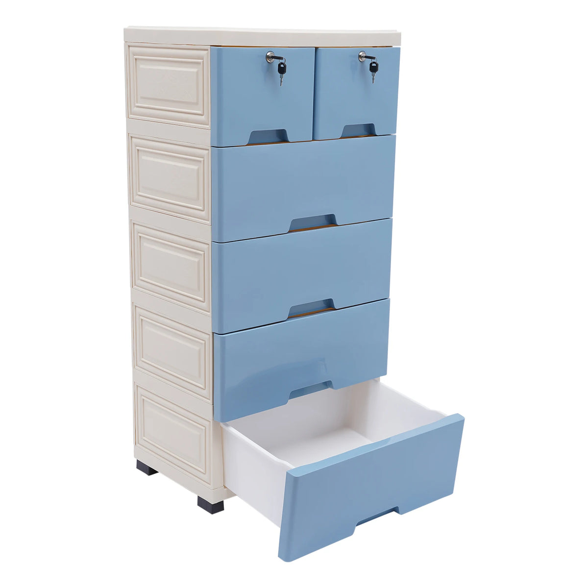LockNest 6-Drawer Rolling Dresser