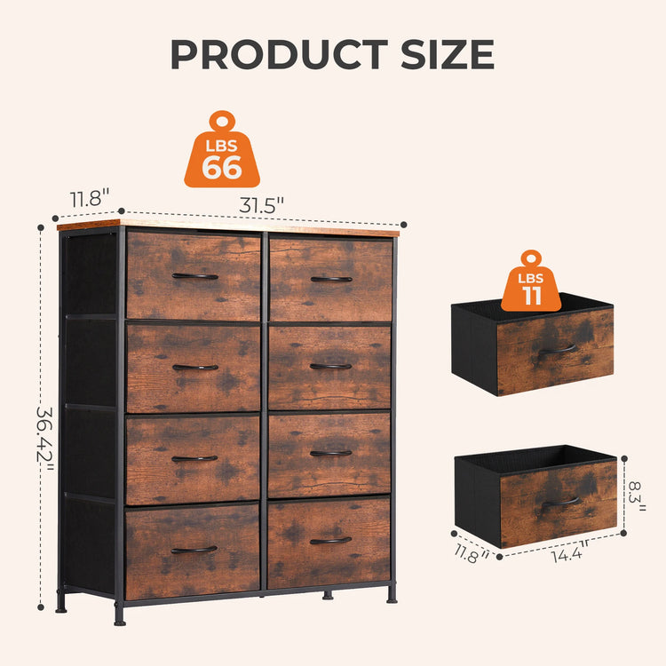 TidyNest 8-Drawer Storage Dresser