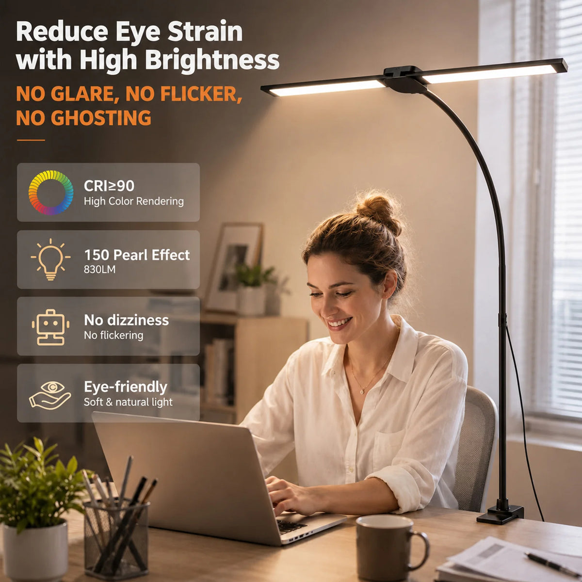 DuoBeam Wide-Angle Desk Lamp