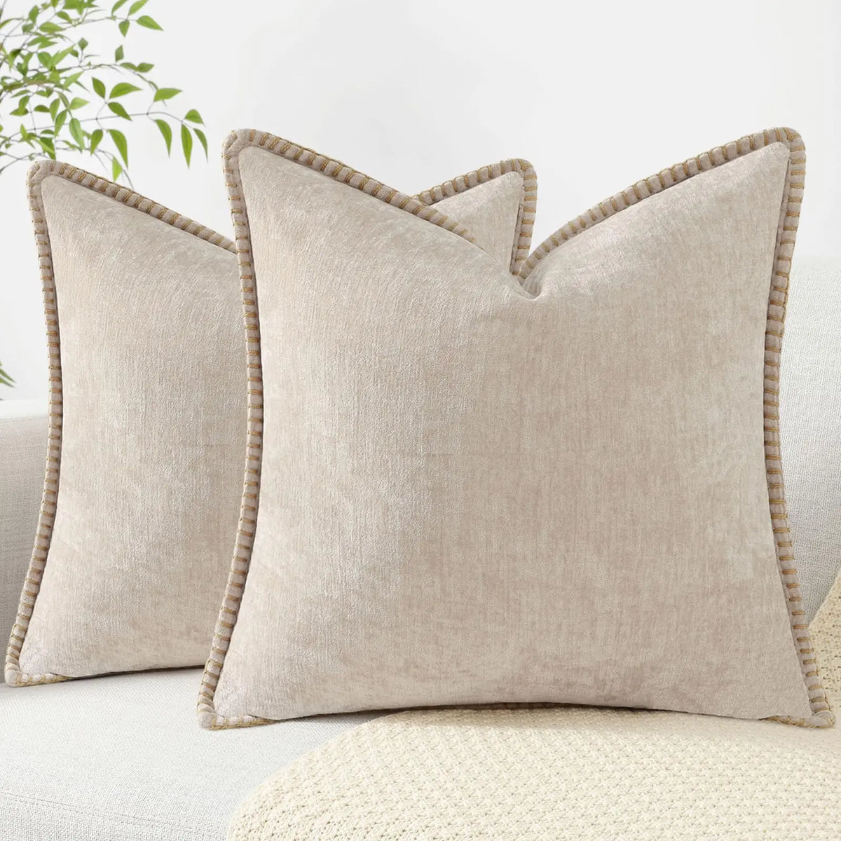 Stitch Soft Chenille Cushion Cover