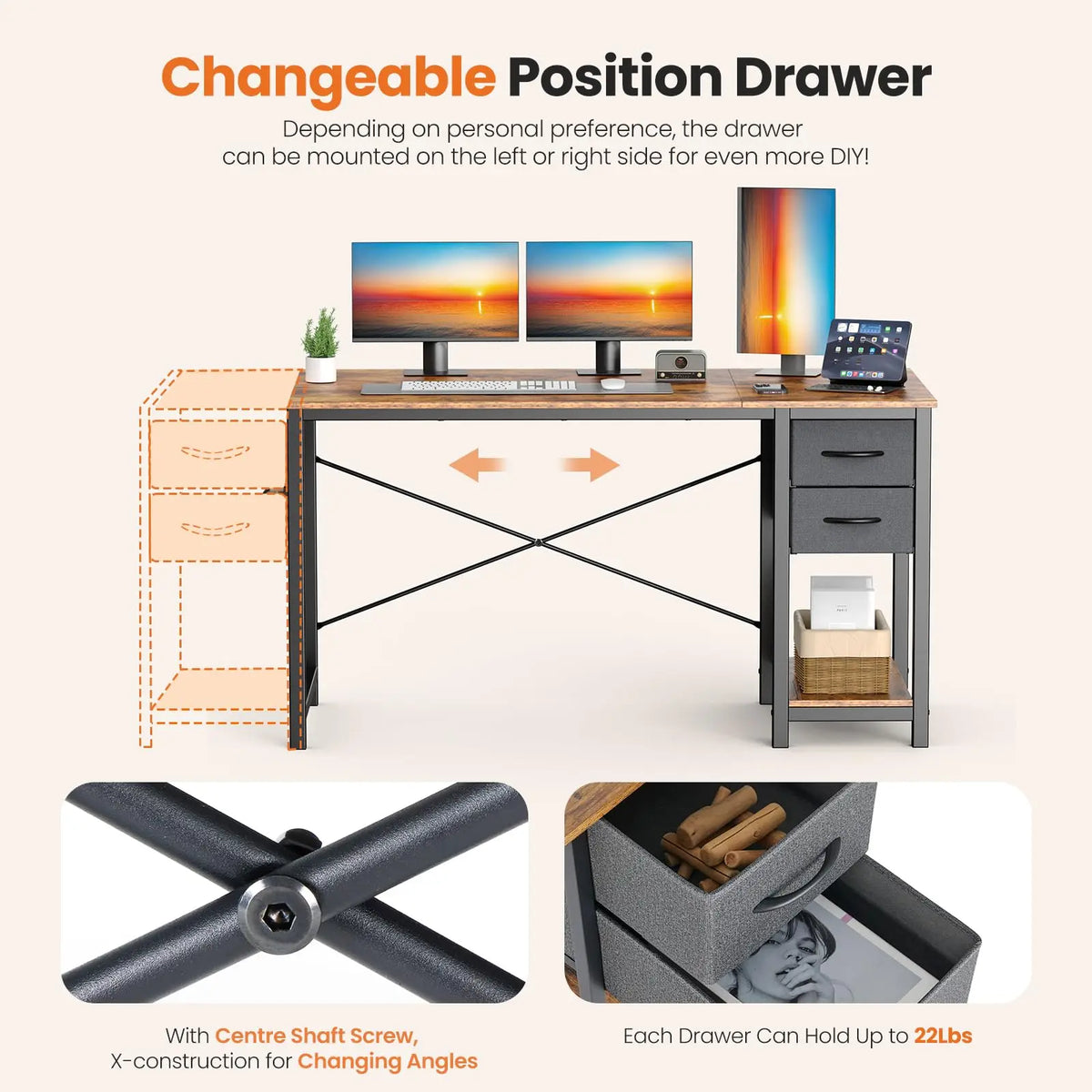 WorkNest Reversible Storage Desk
