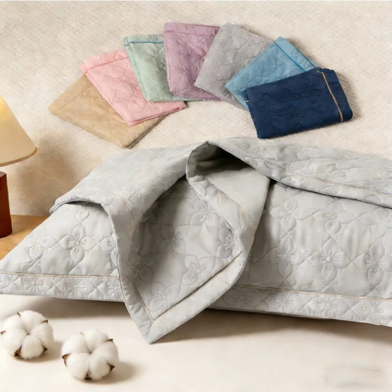 100% Cotton Quilted Pillow Cover 40x60cm48x74cm Large Size Embroidered Pillowcase Protector Thickened for Pillow Core Protection