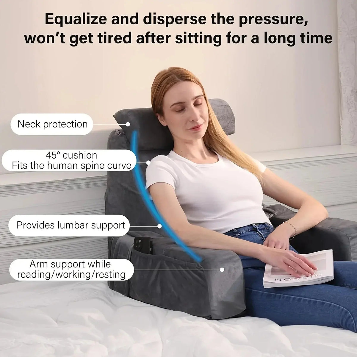 WilloPillow ComfortCore™ Deluxe Bedrest Cushion