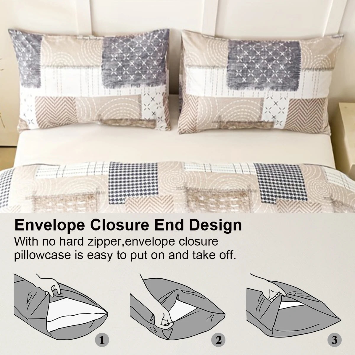 WilloPillow PatchLuxe™ Modern Patchwork Bedding Set